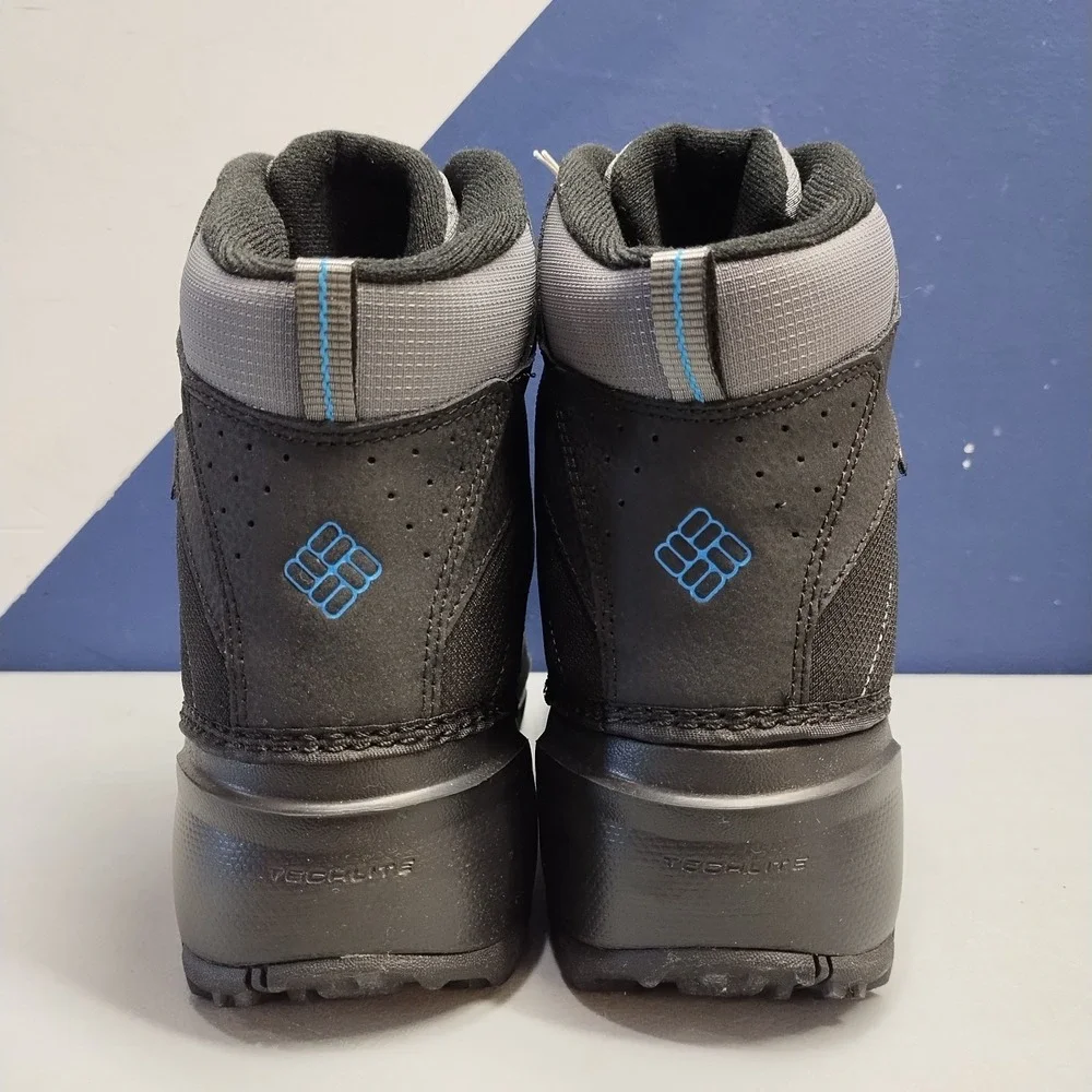 Columbia Rope Tow III Snow Boots Youth Size 7 Black Gray Waterproof BY1322-010